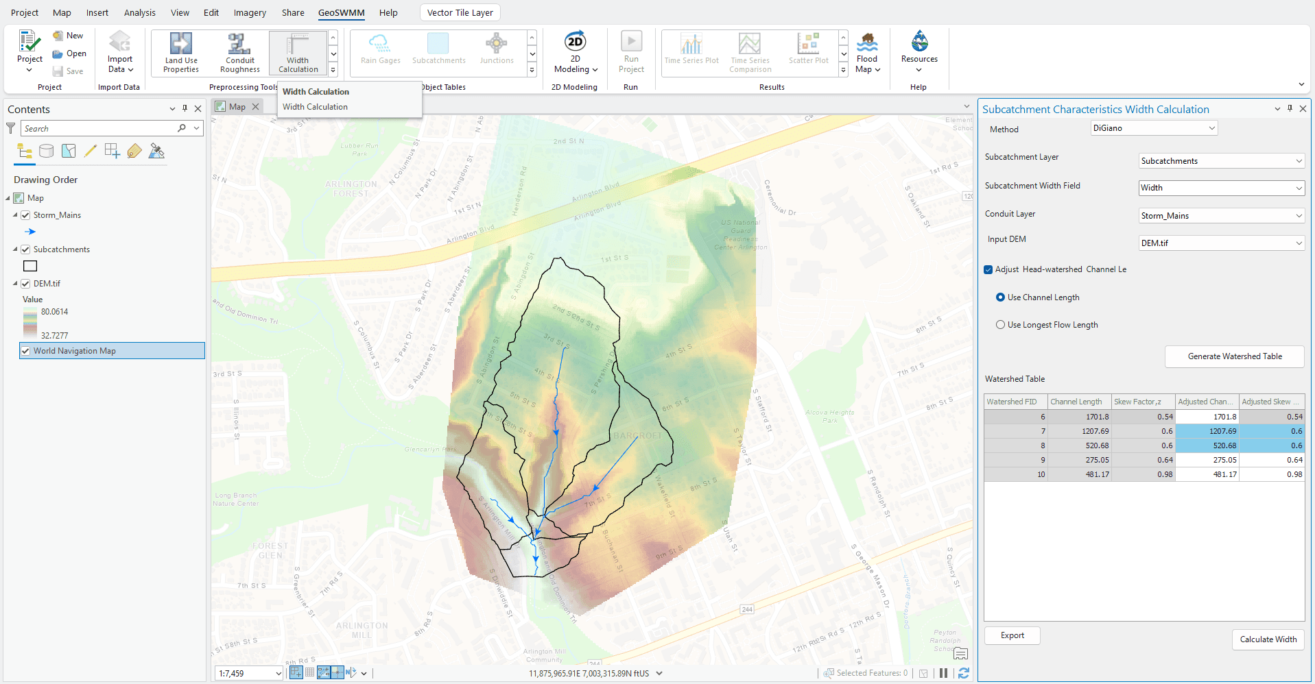 Watershed Delineation Tool interface