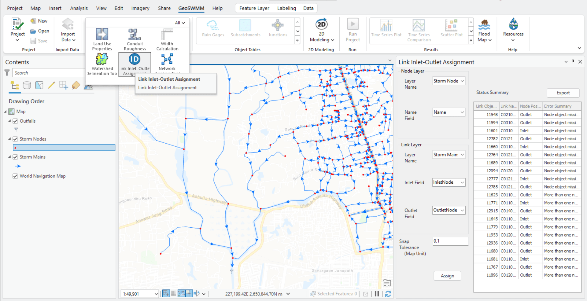 Land Use Properties interface